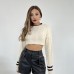 3925 TRİKO SAÇ ÖRGÜ CROP KAZAK-KREM-SİYAH