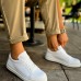 CH979 Santoni CRT Spor Erkek Ayakkabı BEYAZ