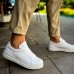 CH979 Santoni CRT Spor Erkek Ayakkabı BEYAZ
