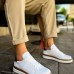 CH979 Santoni GBT Spor Erkek Ayakkabı BEYAZ/TABA