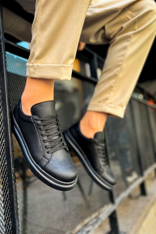 CH979 Santoni CRT Spor Erkek Ayakkabı SIYAH