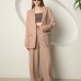 Atlas Kumaş Kadın Oversize Ceket-Bej