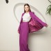 Atlas Kumaş Kadın Oversize Ceket-Mor