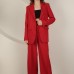 Atlas Kumaş Kadın Oversize Ceket-Kırmızı