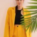 Atlas Kumaş Oversize Kadın Ceket-Hardal