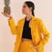 Atlas Kumaş Oversize Kadın Ceket-Hardal