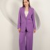 Atlas Kumaş Kadın Oversize Ceket-Lila