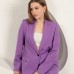 Atlas Kumaş Kadın Oversize Ceket-Lila