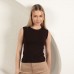 Çilek Viskon Kumaş Basic Bluz-Kahve