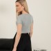 Çilek Viskon Kumaş Basic Crop-Gri