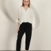 Gabardin Kumaş Püsküllü Kadın Pantolon-Siyah