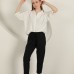 Gabardin Kumaş Püsküllü Kadın Pantolon-Siyah