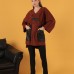 Petek Kumaş Garnili Oversize Kadın Sweat-Kahve