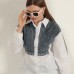 Poplin Kumaş Önü İnci Detaylı Beyaz Kadın Gömlek