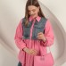 Poplin Kumaş Kot Garnili Pembe Kadın Gömlek