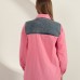 Poplin Kumaş Kot Garnili Pembe Kadın Gömlek