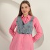 Poplin Kumaş Yelek Detaylı Pembe Kadın Gömlek