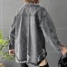 Çift Cepli Yırtık Detaylı Oversize Gömlek Ceket