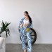 Desenli Kimono Ve Pantolon İkili Takım