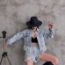 Saçak Detaylı Denim Ceket