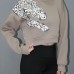 Baskılı Crop Sweat Taba - 211.502.