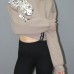 Baskılı Crop Sweat Taba - 211.502.