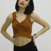 Bel Lastikli Triko Bluz Taba - P-019708