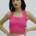 Boyun Geçirmeli Triko Büstiyer Fuşya - P-019915
