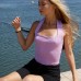 Boyun Geçirmeli Triko Büstiyer Lila - P-019915