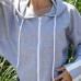 Kapşonlu Yan Dekolteli Sweat Gri - P-019669