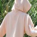 Kapşonlu Yan Dekolteli Sweat Somon - P-019669