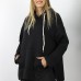 Kapşonlu Yan Yırtmaçlı Sweat Siyah - 21R1178