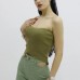 Likralı Triko Büstiyer Haki - P-019895