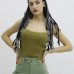 Likralı Triko Büstiyer Haki - P-019895