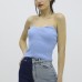 Likralı Triko Büstiyer Mavi - P-019895