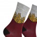 Unisex Patates Kızartması Çorap Bordo - LksÇrp24