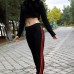 Yan Çift Şeritli Ribana Tayt Siyah - P-020258
